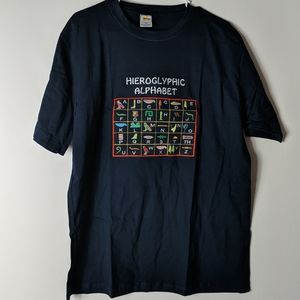 HIEROGLYPHIC ALPHABET T-shirt XXL